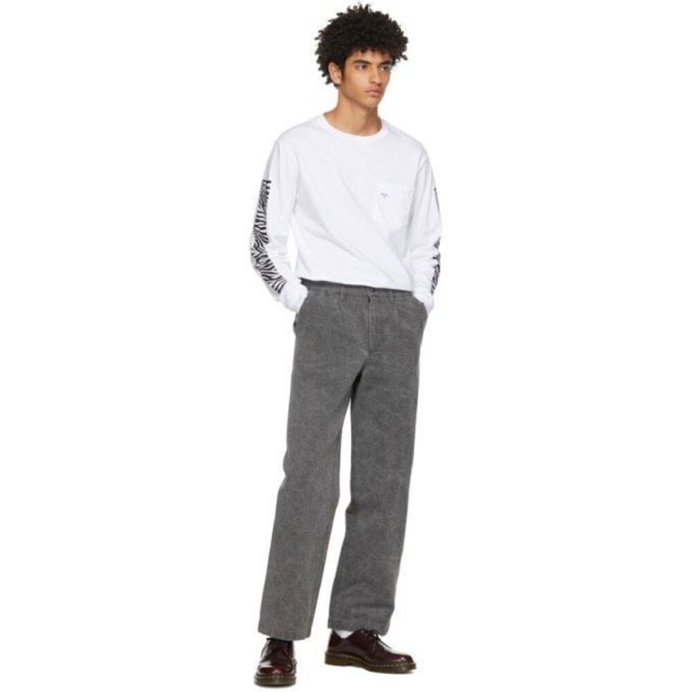 Noah Grey Canvas Recycled Work Trousers Size 32
